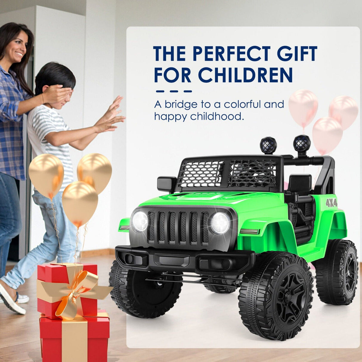 Electric Kids Ride On Car with 12V 7Ah Battery - Perfect Gift for Safe and Fun Adventures