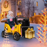 Electric Ride-On Construction Forklift with Remote Control and Built-In Music - 12V