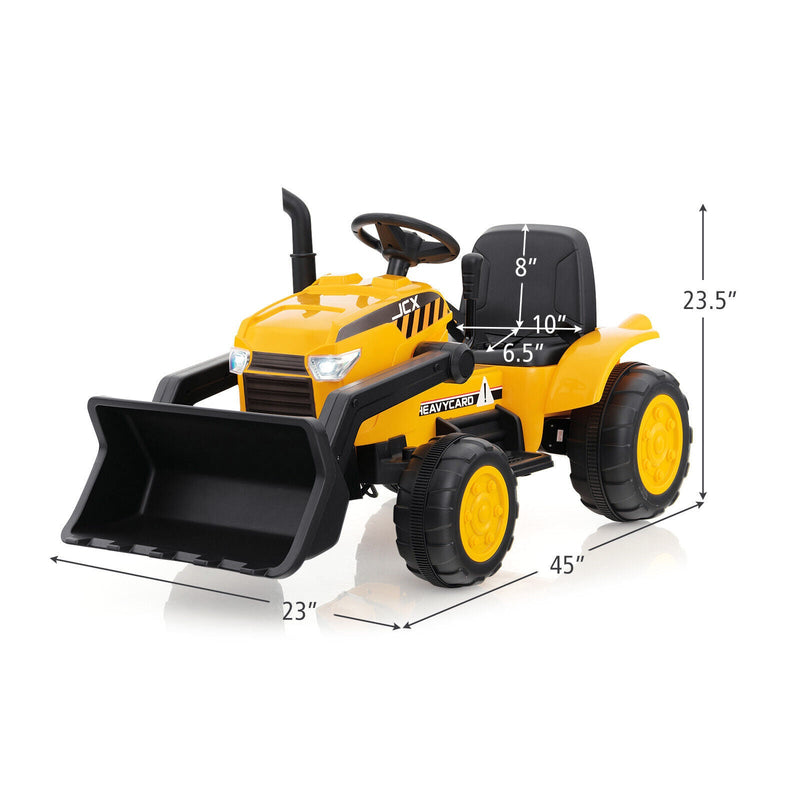 Electric Ride-On Excavator Digger with RC Control, Lights, and Music for Kids (12V)