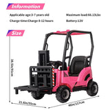 Electric Ride-On Forklift Car with Tent for Kids - Construction-Themed Fun!