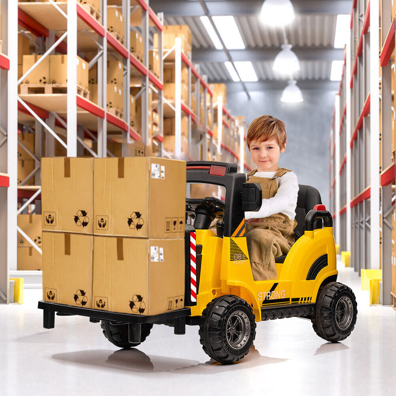 Electric Ride-On Forklift for Kids with Remote Control - 2 Speed Options for Boys and Girls