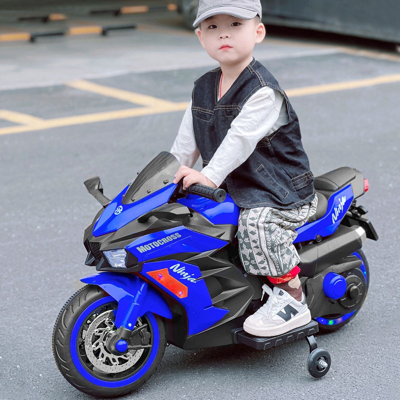 Electric Ride-On Motorbike for Kids - 12V Rechargeable 2-Wheel Car