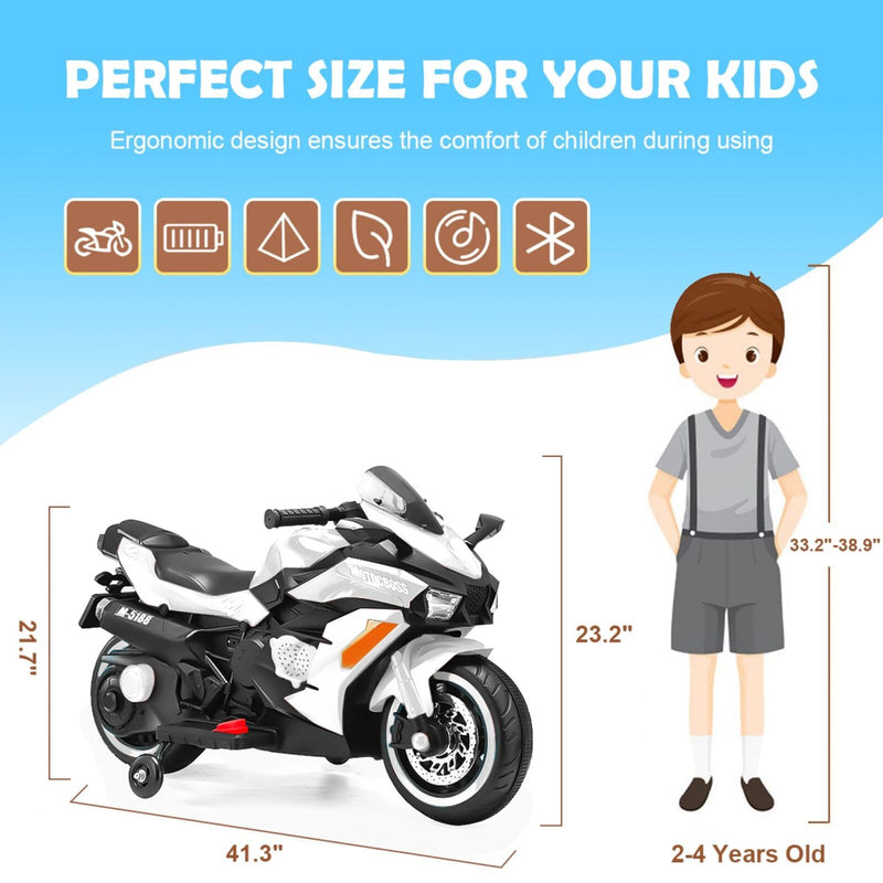 Electric Ride-On Motorbike for Kids - 12V Rechargeable 2-Wheel Car