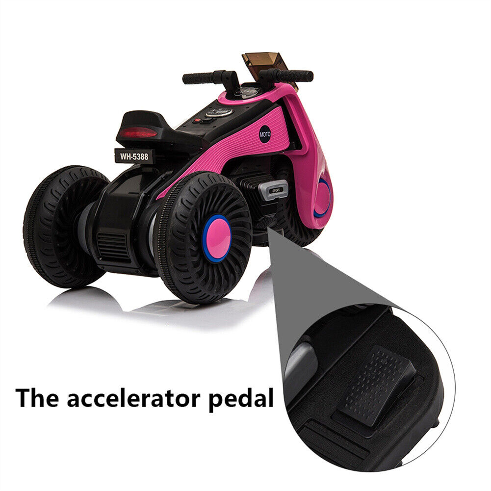 Electric Ride-On Motorcycle for Kids with Music, Horn, and Headlights - 3 Wheels