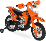 Electric Ride-On Motorcycle with Headlights, Training Wheels, and Treaded Tires - 2mph Top Speed
