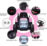 Electric Ride-On Tractor for Kids with Trailer and Parental Remote Control - Battery Powered Toddler Toy