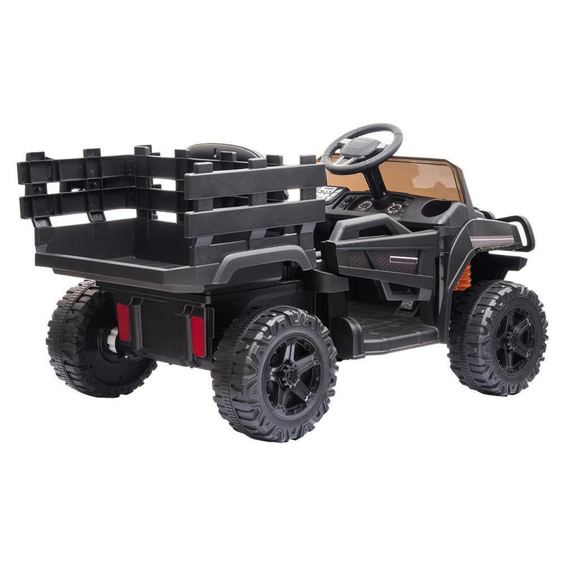 Electric Ride-On Tractor Truck with Music and Remote Control for Kids, Black