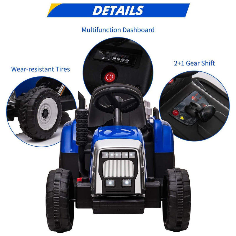 Electric Ride-On Tractor with Remote Control and MP3 Player - Perfect for Kids!