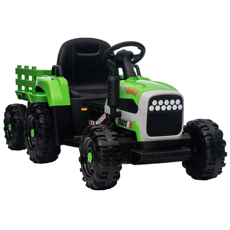 Electric Ride-On Tractor with Remote Control for Kids - 12V Battery Powered Toy Car