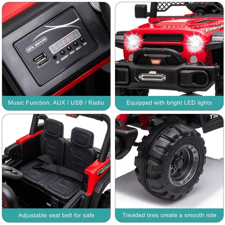 Electric Ride-On Truck for Kids with 3 Speeds and LED Lights - Perfect Gift for Young Drivers!