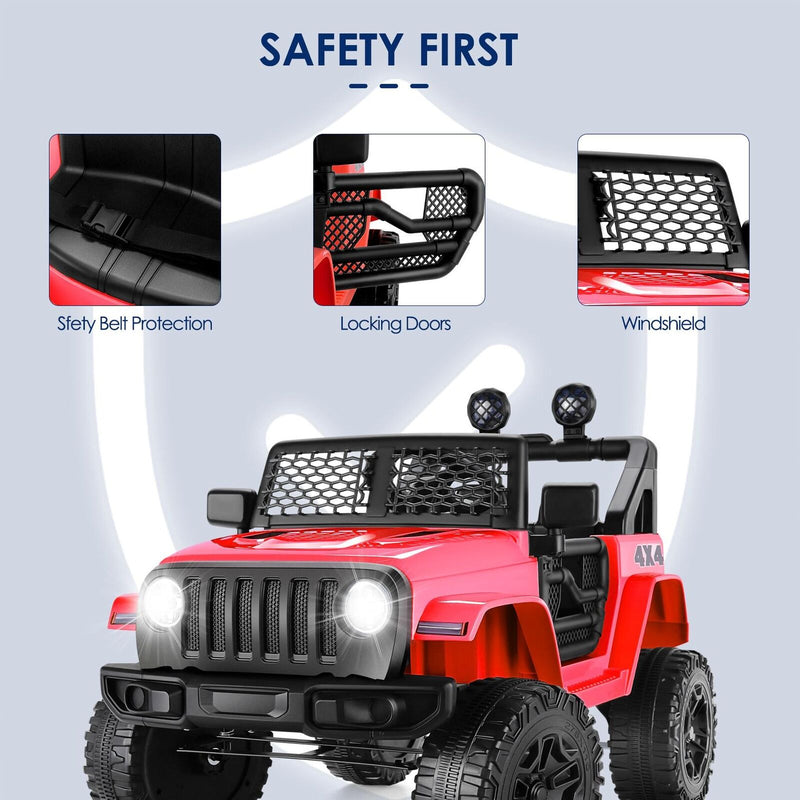 Electric Ride-On Truck for Kids with 3 Speeds and Parental Remote Control