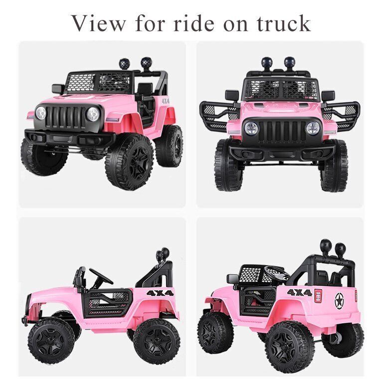 Electric Ride-On Truck for Kids with LED Lights, Parental Remote Control, and Bluetooth Music