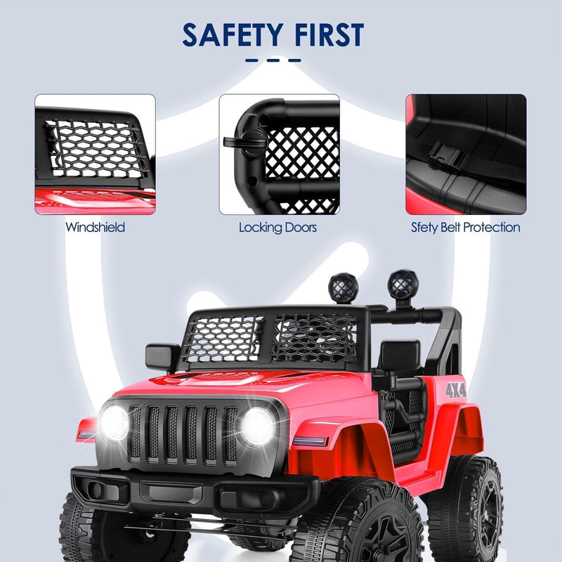 Electric Ride-On Truck for Kids with LED Lights, Parental Remote Control, and Bluetooth Music