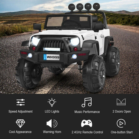 Electric Ride-On Truck for Kids with MP3, LED Lights, and Spring Suspension