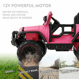 Electric Ride-On Truck for Kids with MP3 Player, Remote Control, and Pink Cover - 12V