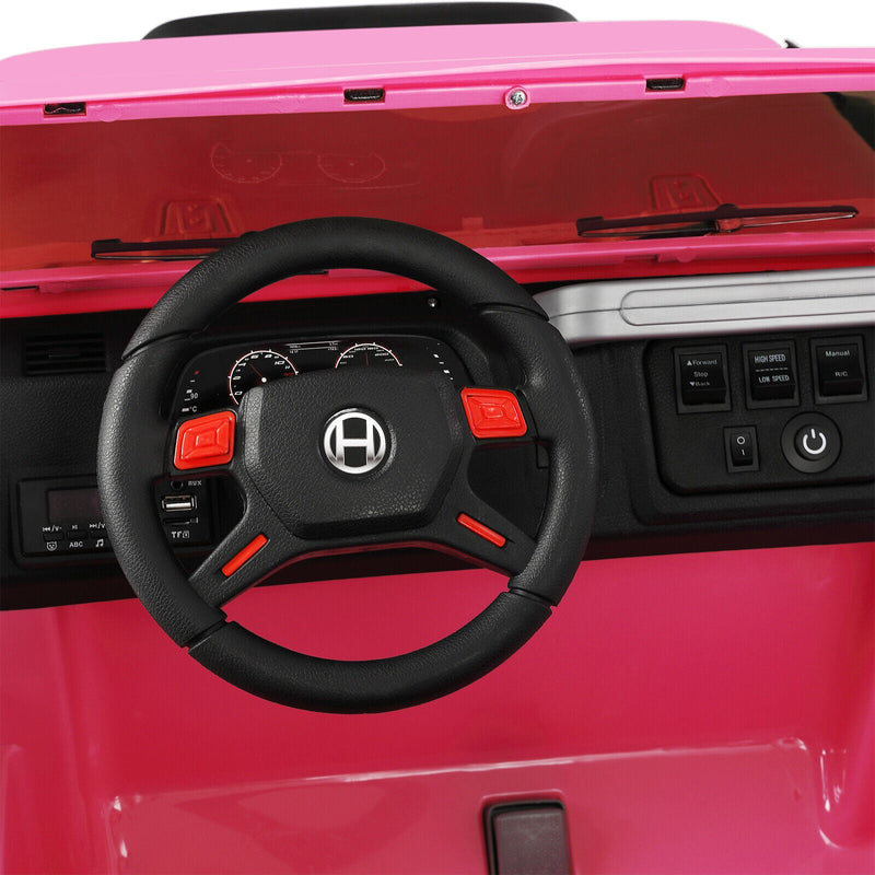 Electric Ride-On Truck for Kids with MP3 Player, Remote Control, and Pink Cover - 12V