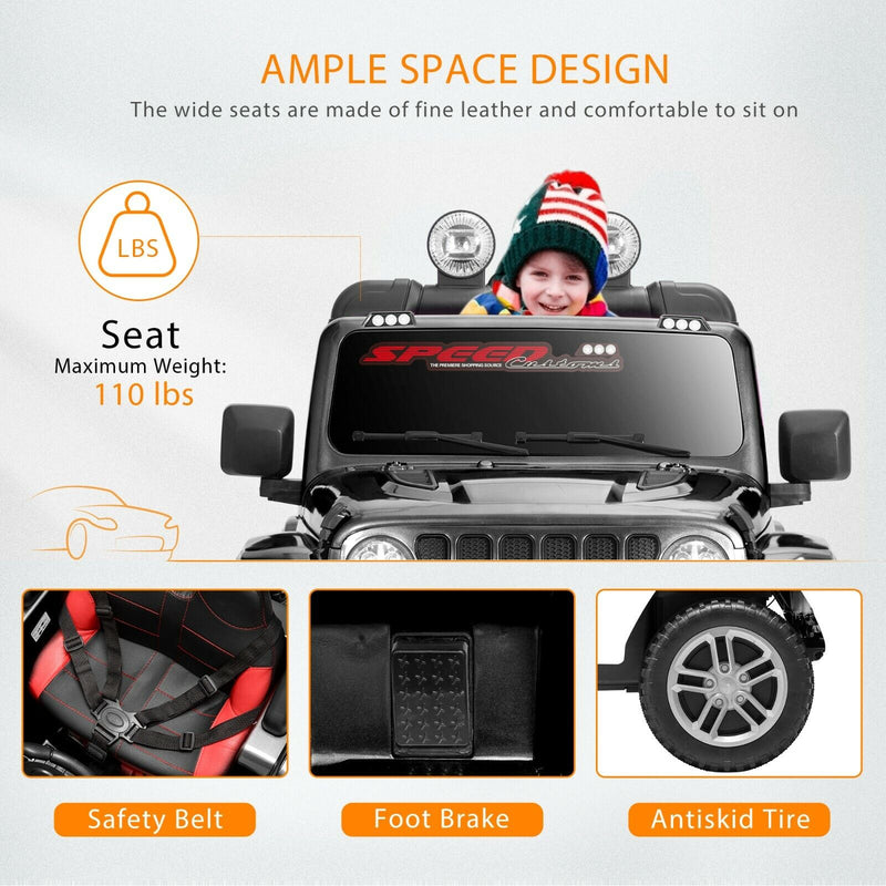 Electric Ride-On Truck for Kids with Parental Remote Control, MP3 Player, LED Lights, and 3 Speed Options