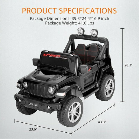 Electric Ride-On Truck for Kids with Parental Remote Control, MP3 Player, LED Lights, and 3 Speed Options