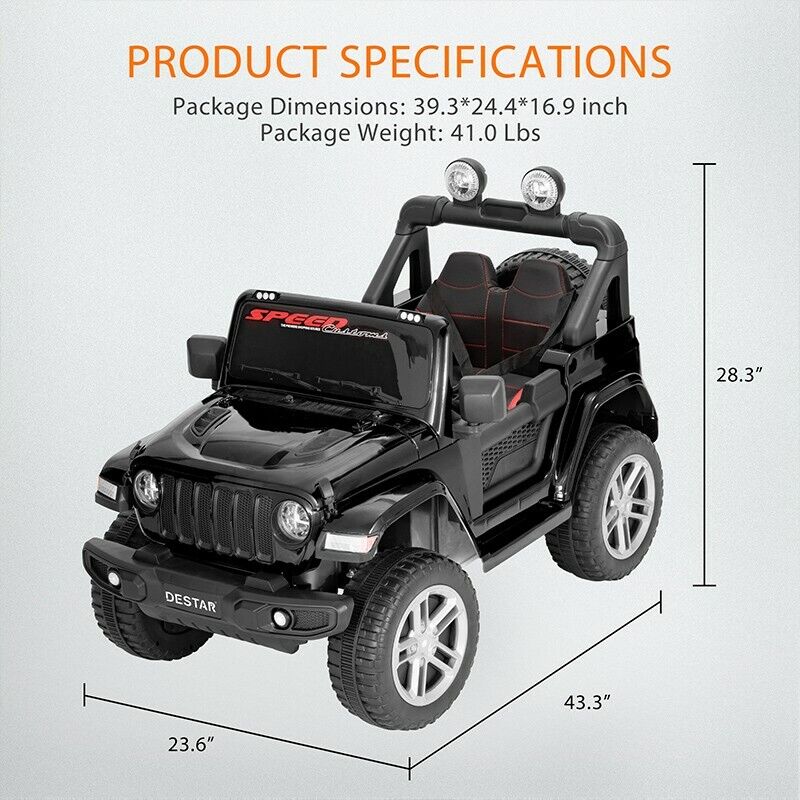 Electric Ride-On Truck for Kids with Parental Remote Control, MP3 Player, LED Lights, and 3 Speed Options