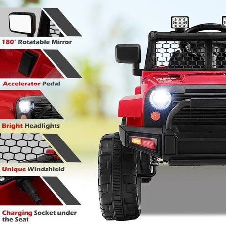 Electric Ride-On Truck for Kids with Remote Control and Headlights - 12V Toy Car