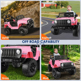 Electric Ride-On Car for Kids with Remote Control - Pink, 12V, 4 Wheels
