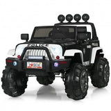 Electric Ride-On Truck for Kids with Remote Control and Magnetic Double Doors - Black & White