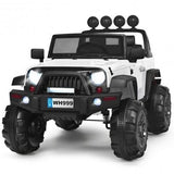 Electric Ride-On Truck for Kids with Remote Control and Magnetic Double Doors - White