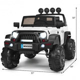 Electric Ride-On Truck for Kids with Remote Control and Magnetic Double Doors - White