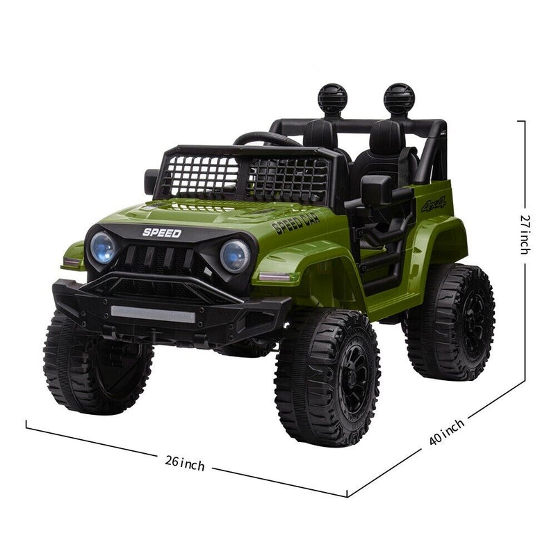 Electric Ride-On Truck for Kids with Remote Control, Bluetooth, and LED Lights - 12V