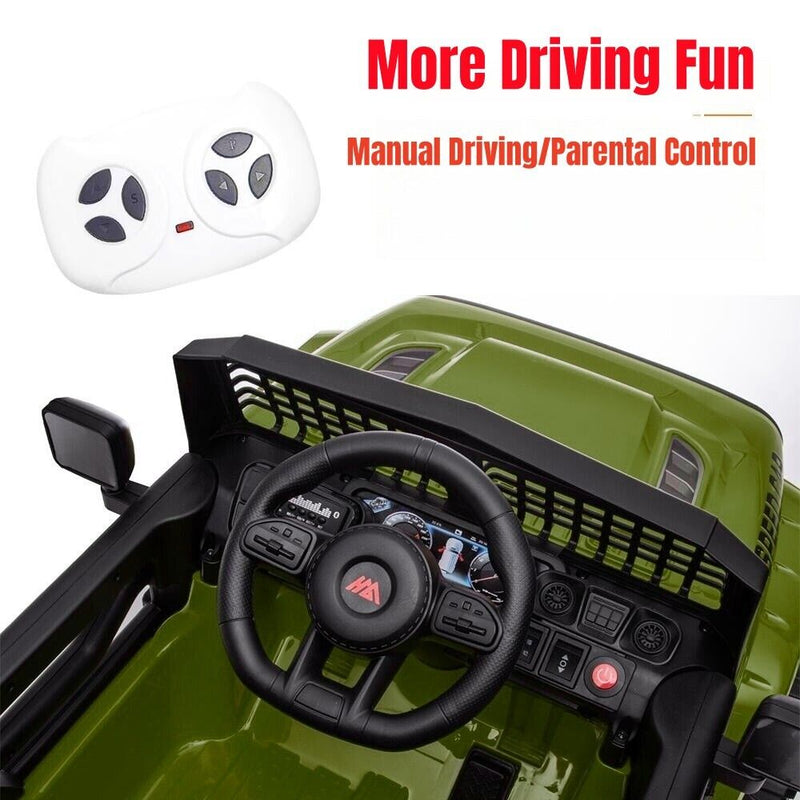 Electric Ride-On Truck for Kids with Remote Control, Bluetooth, and LED Lights - 12V