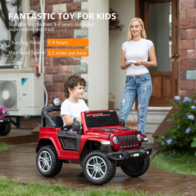 Electric Ride-On Truck for Kids with Remote Control, LED Lights, 3 Speeds, and Music