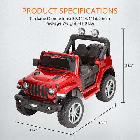 Electric Ride-On Truck for Kids with Remote Control, LED Lights, 3 Speeds, and Music