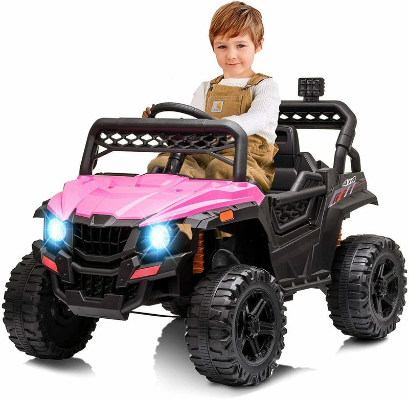 Electric Ride-On Truck for Kids with Remote Control, LED Lights, and Music