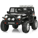 Electric Ride-On Truck for Kids with Remote Control, Lights, and Music - Black