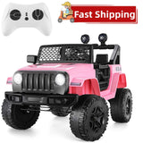 Kids Electric Ride On Jeep with Remote Control, 3 Speeds, LED Lights, and AUX/USB Connectivity - 24V/12V