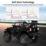 Electric Ride-On Truck for Kids with Remote Control, MP3 Player, and LED Lights - Black