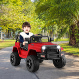Electric Ride-On Truck for Kids with Remote Control, Music, and Lights - Red