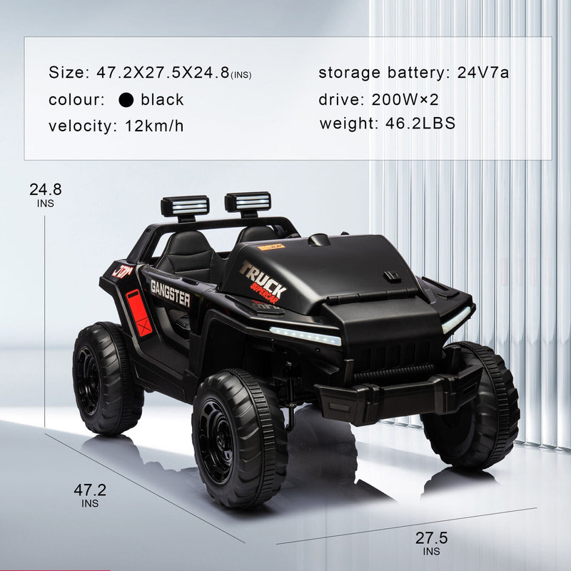 Electric Ride-On Truck for Kids with Remote Control, Music, LED Lights, and USB MP3