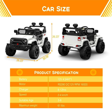 Fun and Exciting 12V Ride-On Truck Car Toys for Kids Ages 3-8 with Remote Control