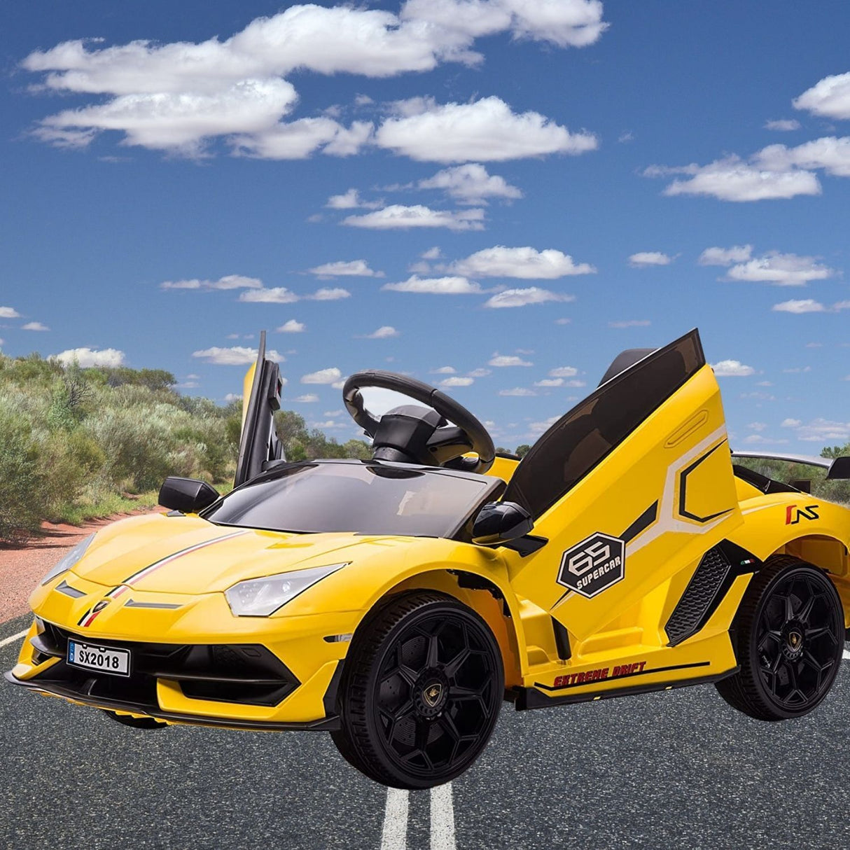 Electric Lamborghini Ride-On Car for Kids with Remote Control and MP3 Player - 12V, 1 Seat