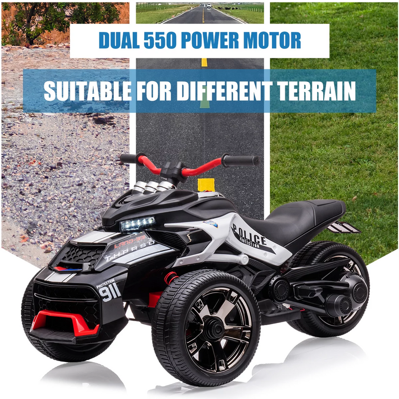 Electric Ride-On ATV for Kids Ages 3-6 with 2 Speeds and Reverse Function - Up to 7mph - Trike Design - Made in USA