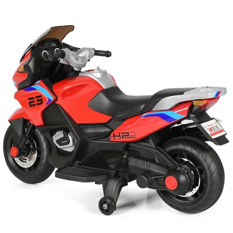 Electric Toddler Motor Bike with 12V Battery and Training Wheels for Outdoor Fun