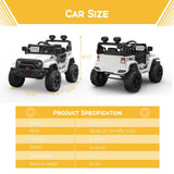 Premium 12V Electric Ride-On Truck for Kids with Remote Control and 2 Speed Options - LED Lights Included