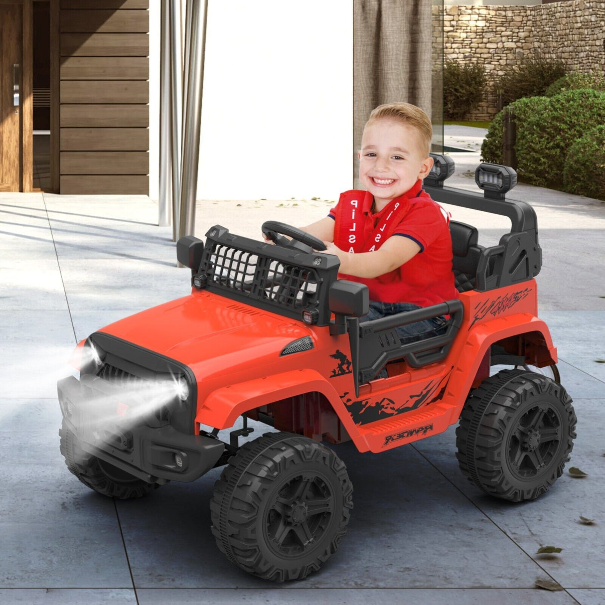 Electric Toy Truck for Kids with Bluetooth and Remote Control - 12V Ride On Car