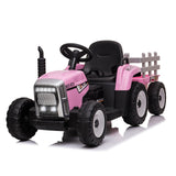 Electric Tractor with Trailer and Bucket - Battery Powered Ride On Toy for Kids
