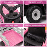 Electric Tractor Ride-On with Trailer and Remote Control for Kids - LED Headlights Included