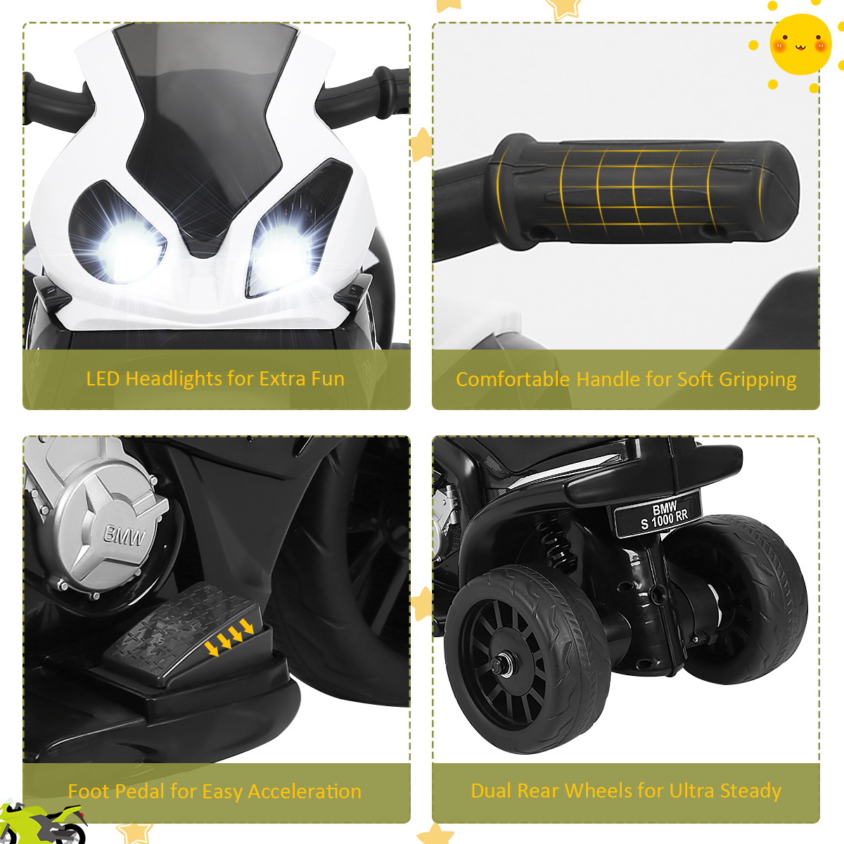 Electric Tricycle Motorcycle for Kids with Rechargeable Battery - Ideal for Boys and Girls