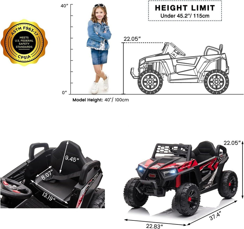 Electric UTV Truck Ride-On Car for Kids - Off-Road Adventure with Double Doors