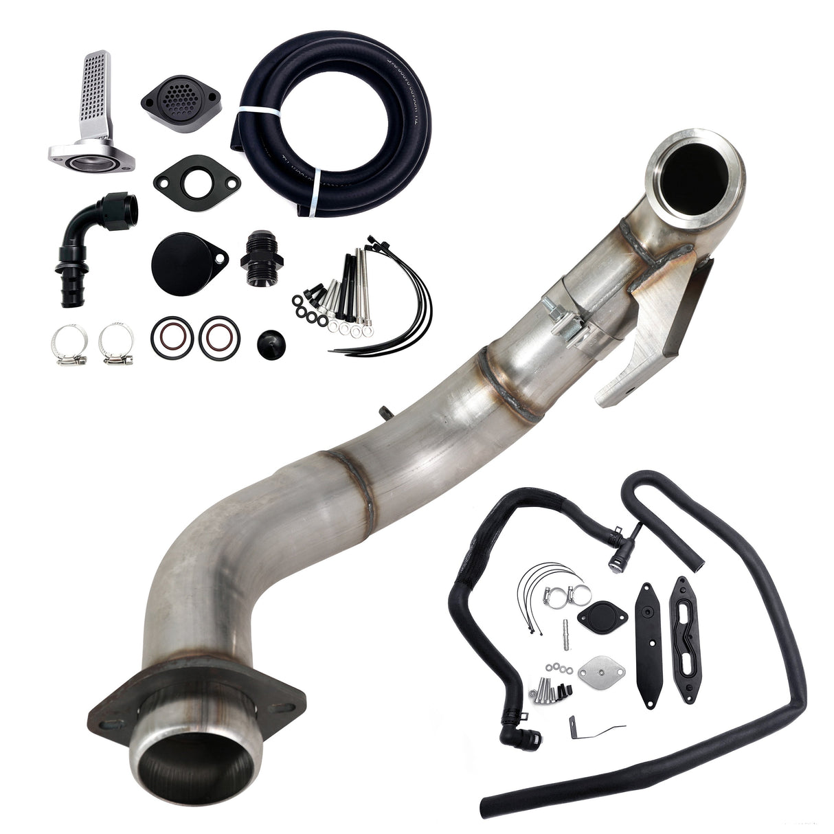 TruckTok 2015-2019 Ford 6.7L Powerstroke 4" Turbo Downpipe w/EGR delete kit TruckTok