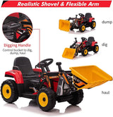 Excavate Fun with Our 12V Electric Ride-On Digger Truck for Kids - 3 Speeds, 7-LED Lights